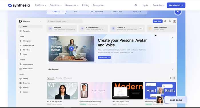 محتواسازی هوش مصنوعی Synthesia