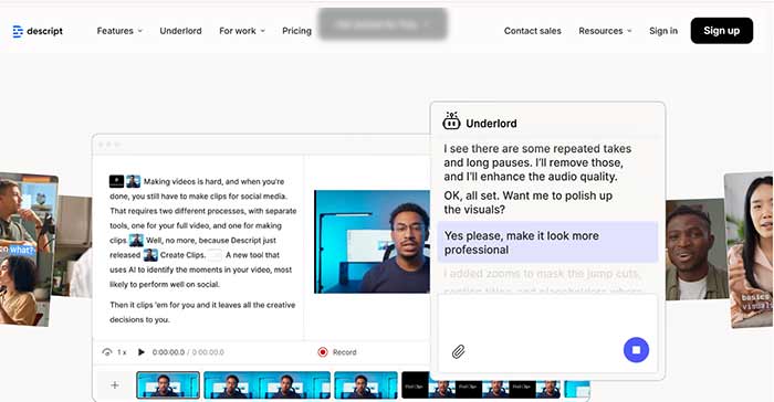 محتواسازی تولید محتوای ویدئویی با Descript