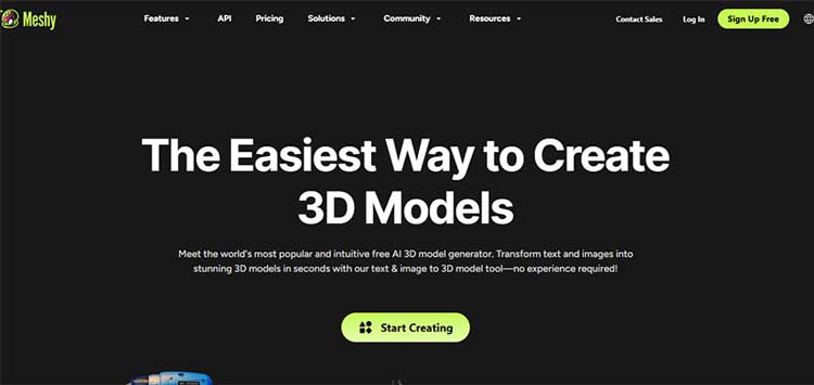 ۲. Meshy.ai مشی (ورود به سایت)