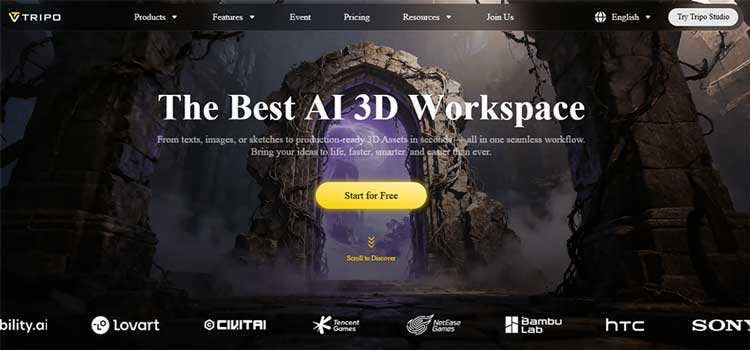 ۴. Tripo AI تریپو (ورود به سایت)